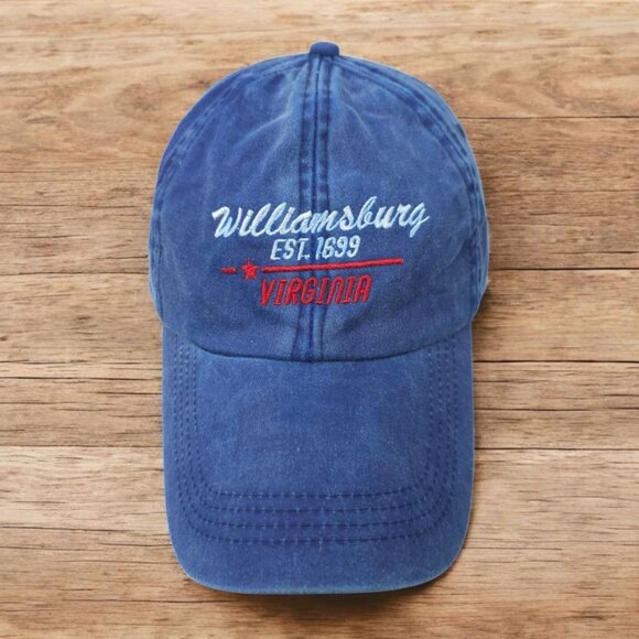 Williamsburg Virginia Strapback Cap Hat Vacation Washed Twill Embroidered NWT - Picture 1 of 14